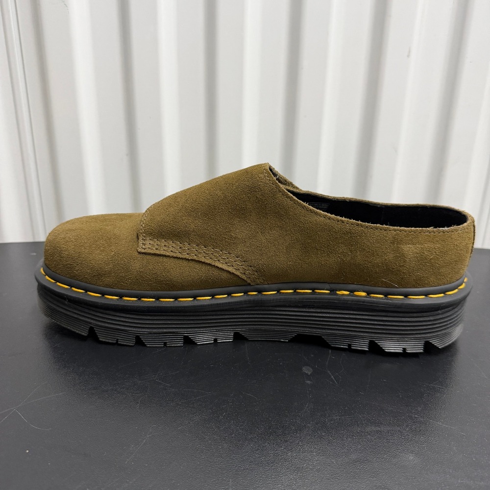 Dr. Martens Mules Mens 12 Zebzag Anywair Olive Bronx Suede EUC - Picture 6 of 10